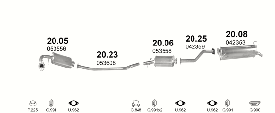 Auspuffanlage für POLONEZ TRUCK 1.9 D (LONG BASE)