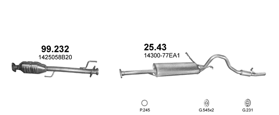 Auspuffanlage für SUZUKI VITARA 1.6 (1.6i -16V 4X4  4/5D)
