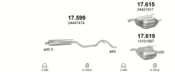 Auspuffanlage für OPEL VECTRA C 1.8 (1.8i -16V)