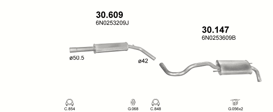 Auspuffanlage für VOLKSWAGEN POLO 1.4 (1.4i 16V)