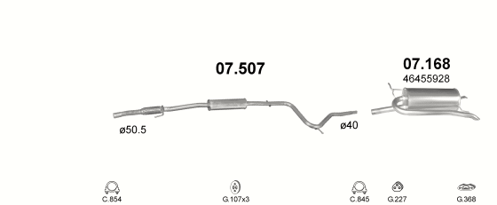 Auspuffanlage für FIAT PALIO 1.2 (1.2i 16V)