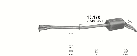 Auspuffanlage für MERCEDES E270 - W210 2.7 CDi (2.7 CDi Turbo Diesel)