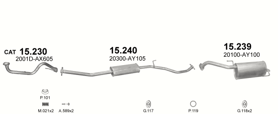 Auspuffanlage für NISSAN MICRA 1.0 (1.0 -16V)