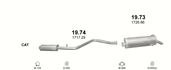 Auspuffanlage für PEUGEOT 306 1.9 D (1.9 Turbo Diesel)