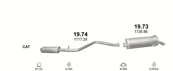 Auspuffanlage für PEUGEOT 306 1.9 D (1.9 SD Turbo Diesel)