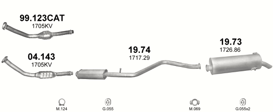 Auspuffanlage für PEUGEOT 306 2.0 D (2.0 HDi Turbo Diesel)