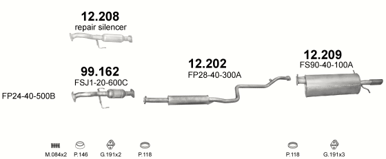 Auspuffanlage für MAZDA 626 1.8 (1.8i -16V)