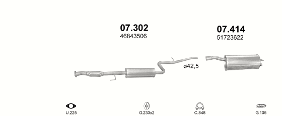 Auspuffanlage für FIAT DOBLO 1.6 (1.6 -16V)