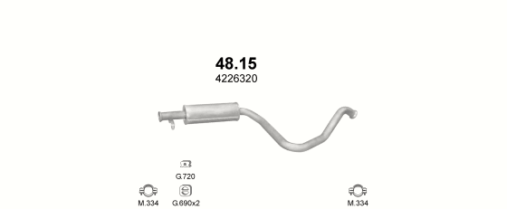 Auspuffanlage für SAAB 9-3 2.2 D (2.2 tid Turbo Diesel)
