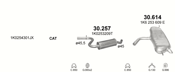 Auspuffanlage für VOLKSWAGEN GOLF V PLUS 1.4 (1.4 FSi)