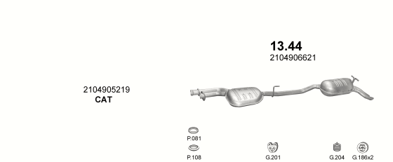 Auspuffanlage für MERCEDES E280 - W210 2.8 (W210 - E KLASSE)