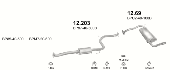 Auspuffanlage für MAZDA 323 1.8 (1.8i 16V)