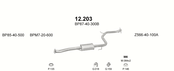 Auspuffanlage für MAZDA 323 1.8 (1.8i 16V)