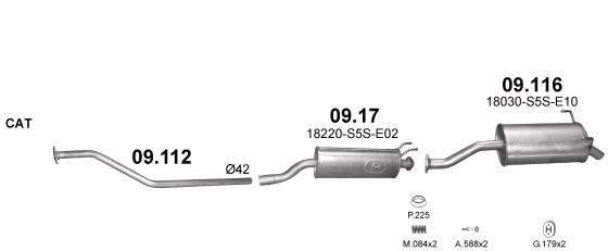 Auspuffanlage für HONDA CIVIC 1.4 (1.4 16V)