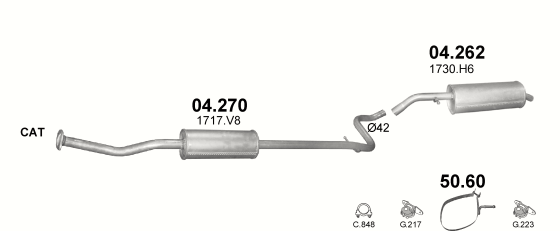 Auspuffanlage für CITROEN C2 1.4 (1.4i-16V)