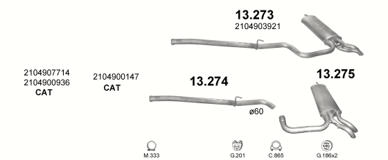 Auspuffanlage für MERCEDES E220 - T210 2.2 (2.2 CDi Turbo Diesel)