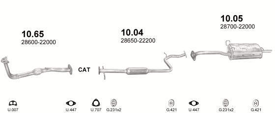 Auspuffanlage für HYUNDAI ACCENT 1.5 (1.5i)