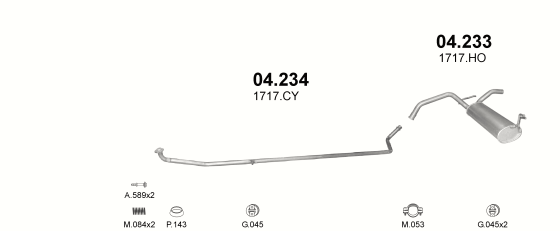 Auspuffanlage für PEUGEOT 107 1.0 (1.0i-12V)