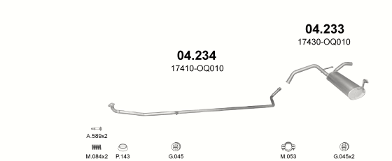 Auspuffanlage für TOYOTA AYGO 1.0 (1.0-12V)
