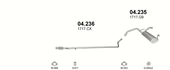 Auspuffanlage für CITROEN C1 1.4 (1.4 HDi)