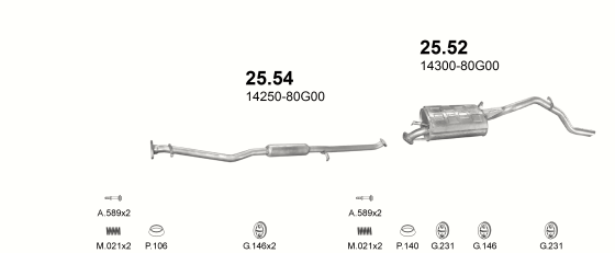 Auspuff zu Subaru Legacy / Auto / Auspuffanlage / Fahrzeug