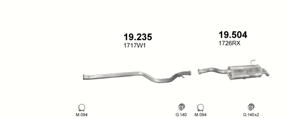 Auspuffanlage für PEUGEOT 607 2.0 D (2.0 HDi Turbo Diesel)