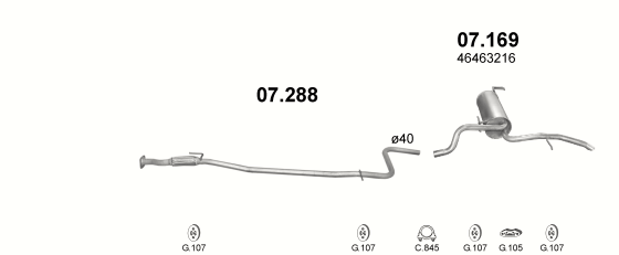 Auspuffanlage für FIAT ALBEA 1.4 (1.4 8V)