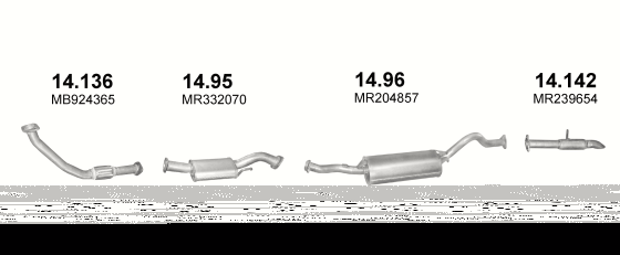 Auspuffanlage für MITSUBISHI PAJERO 2.5 D (2.5 TDiC 8V)