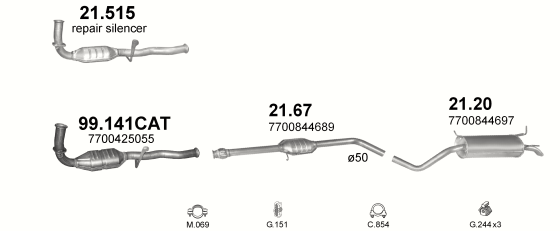 Auspuffanlage für RENAULT MEGANE I 1.4 (1.4e)