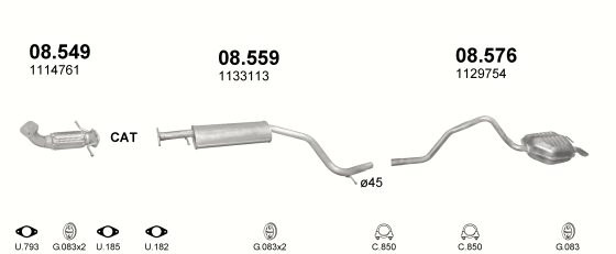 Auspuffanlage für FORD MONDEO 1.8 (1.8i -16V)