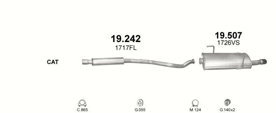 Auspuffanlage für PEUGEOT 206 CC 2.0 (2.0i 16V)