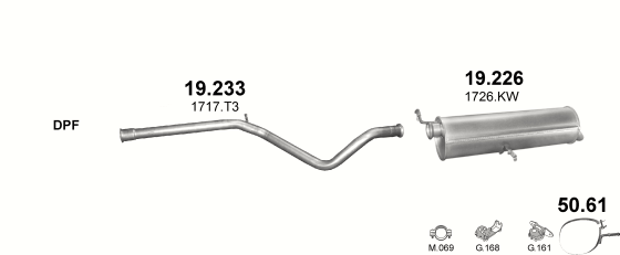 Auspuffanlage für PEUGEOT 307 2.0 D (2.0 HDi Turbo Diesel)