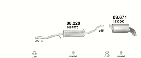 Auspuffanlage für FORD GALAXY 1.9 D (1.9 TDi Turbo Diesel)