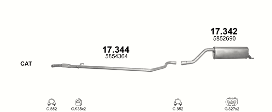 Auspuffanlage für OPEL CORSA D 1.3 D (1.3 CDTi Turbo Diesel)