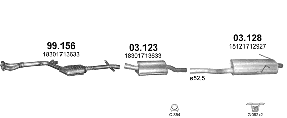 Auspuffanlage für BMW 3 E46 1.9 (316i 1.9)
