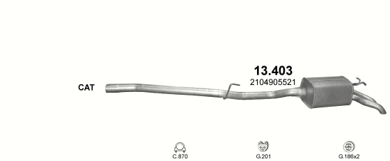 Auspuffanlage für MERCEDES E290 - W210 2.9 TD (2.9 Turbo Diesel)