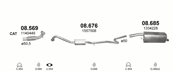 Auspuffanlage für FORD FIESTA 1.6 D (1.6 TDCi Turbo Diesel)