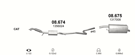 Auspuffanlage für FORD FIESTA 1.6 (1.6i 16V)