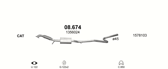 Auspuffanlage für FORD FIESTA 1.6 (1.6i 16V)