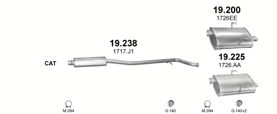 Auspuffanlage für PEUGEOT 406 2.0 D (2.0 HDi Turbo Diesel)