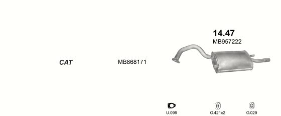 Auspuffanlage für MITSUBISHI GALANT 2.0 (2.0i 16V)