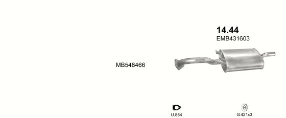 Auspuffanlage für MITSUBISHI GALANT 2.0