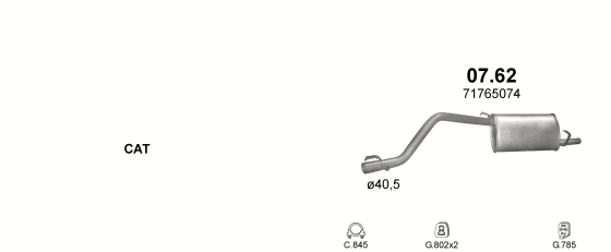 Auspuffanlage für FIAT PANDA 1.0 (1.0 45 i.e.)