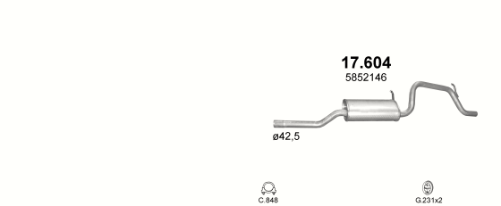 Auspuffanlage für OPEL AGILA A 1.2 (1.2i -16V)