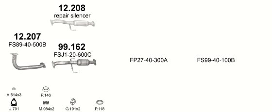 Auspuffanlage für MAZDA 626 2.0 (2.0i 16V)