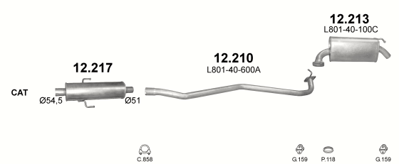 Auspuffanlage für MAZDA 6 1.8 (1.8i 16V)