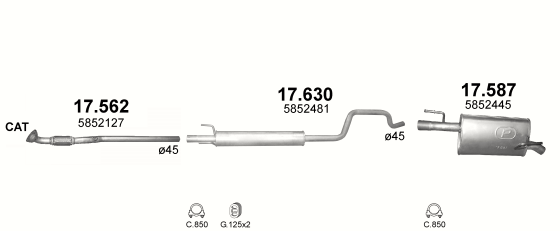 Auspuffanlage für OPEL MERIVA A 1.4 (1.4i 16V)