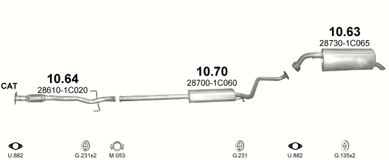 Auspuffanlage für HYUNDAI GETZ 1.1 (1.1i 12V)