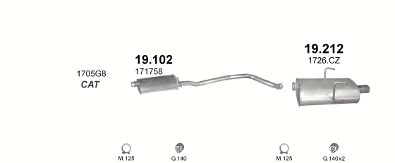 Auspuffanlage für PEUGEOT 406 2.0 (2.0i -16V)
