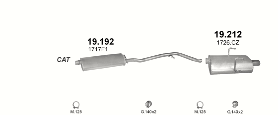 Auspuffanlage für PEUGEOT 406 2.0 (2.0i -16V)